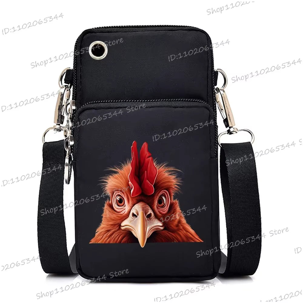 Watercolor Animal Women Mini Mobile Phone Bag Cute Fox Lion Panda Cartoon Series Teen Shoulder Bag Women Small Crossbody Bags