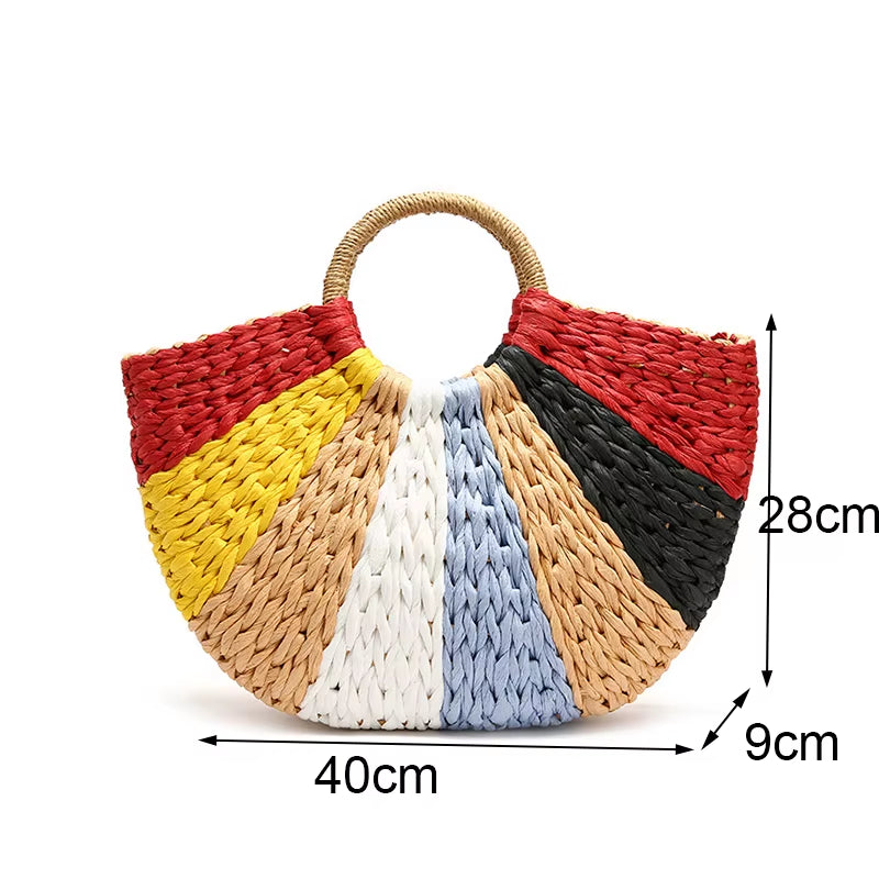Straw Bags for Women New Summer Rattan Bag Handmade Woven Beach Bag Bohemia Bali Handbag Bolsos Mimbre