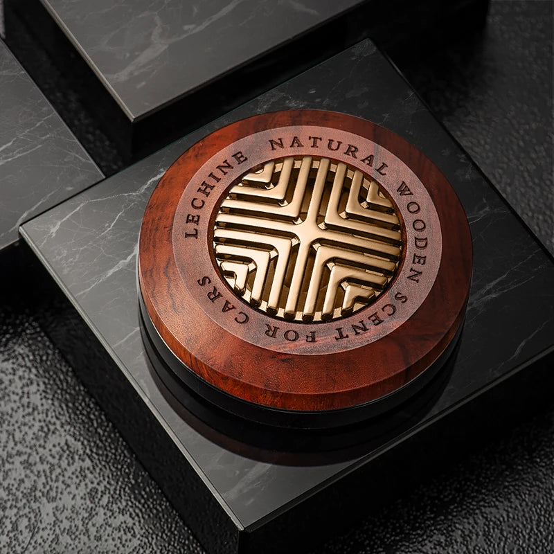 Wood+Metal Car Air Freshener Luxury Simple Design Car Perfume Vintage Good Smell Car Ornament Fragrance