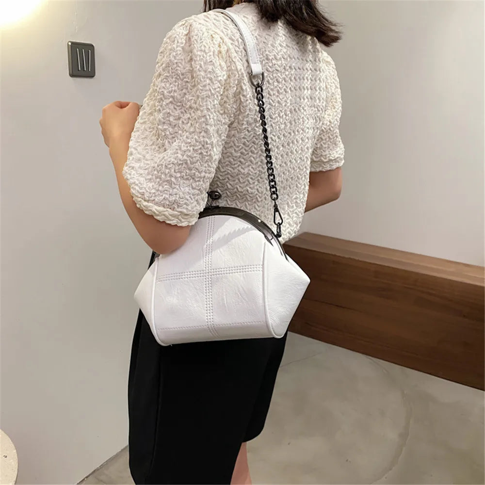 Fashion Chain Design Ladies Shoulder Bag High Quality PU Leather Women Messenger Bags Solid Color Designer Women'S Wallet Bolsos