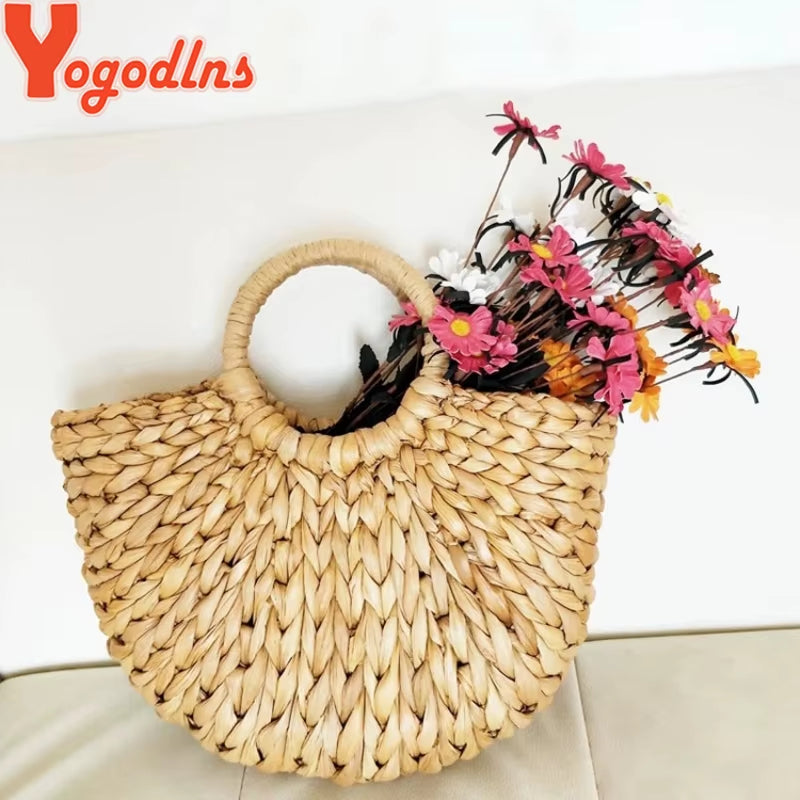 Straw Bags for Women New Summer Rattan Bag Handmade Woven Beach Bag Bohemia Bali Handbag Bolsos Mimbre