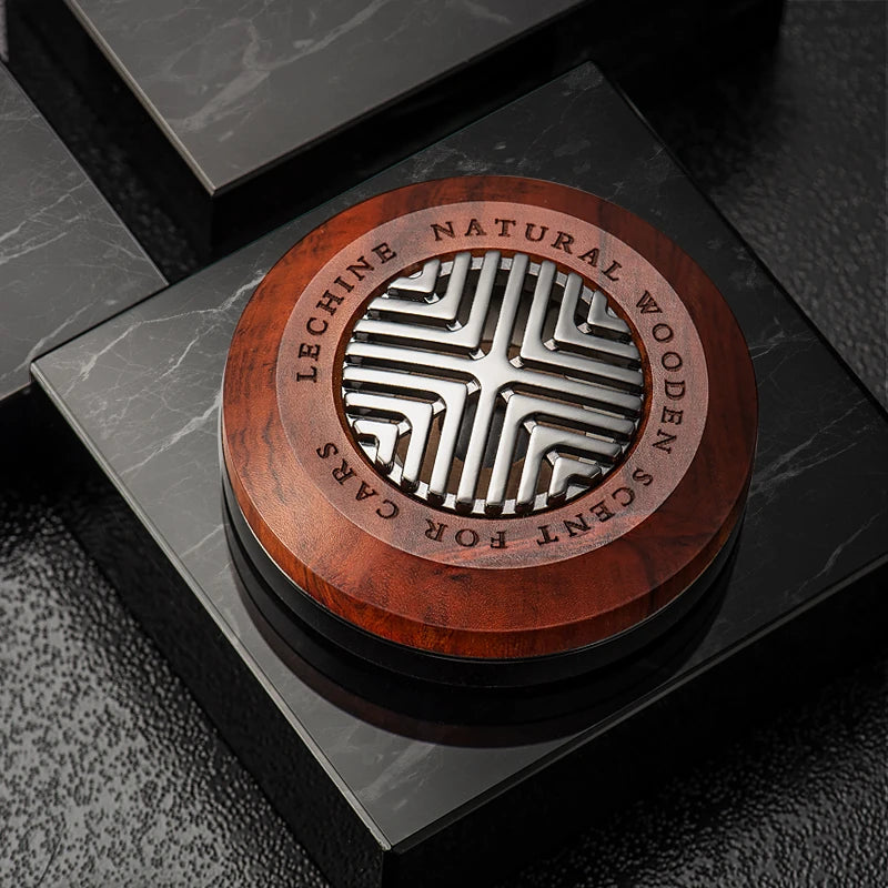 Wood+Metal Car Air Freshener Luxury Simple Design Car Perfume Vintage Good Smell Car Ornament Fragrance