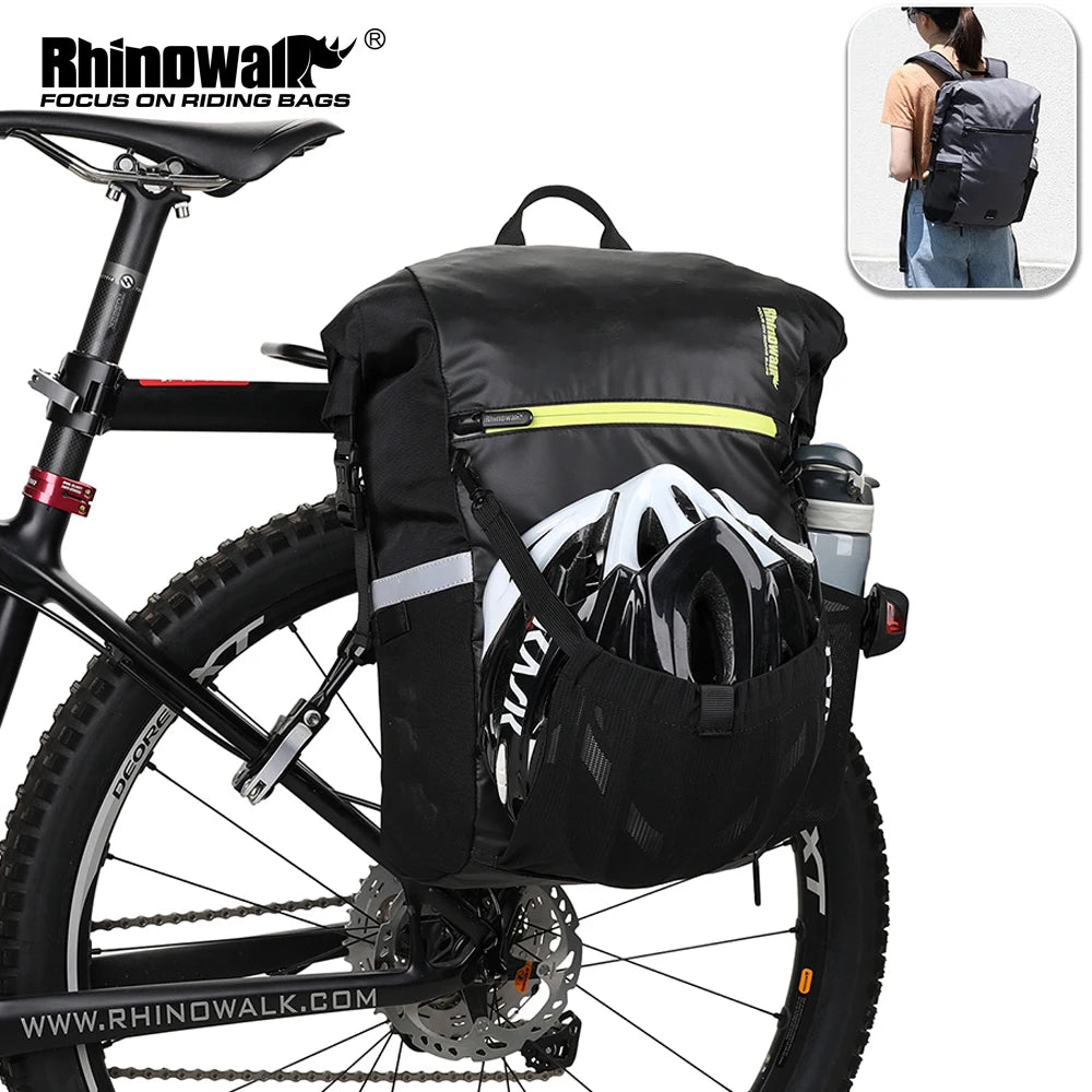 24L Cyclimg Bag Multifunctional Bike Pannier Bag Waterproof Bicycle Rear Seat Bag Backpack Motor Bag Luggage Bag