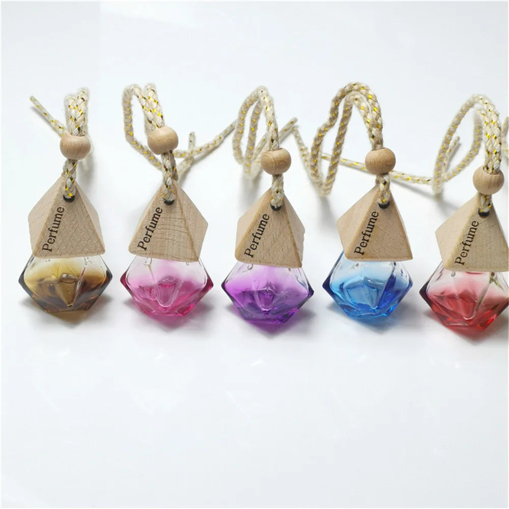 1Pcs 8Ml Car Air Freshener Scent Perfume Bottle Ornament Essential Oil Diffuser Fragrance Hanging Empty Bottle Interior Accessor
