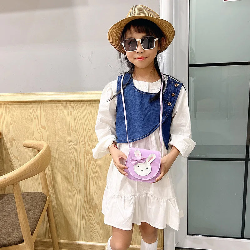 Cute Rabbit Baby Girls Shoulder Bag Lovely Children'S Small Crossbody Bags Sweet Princess Coin Purse Gifts Kids PU Handbags