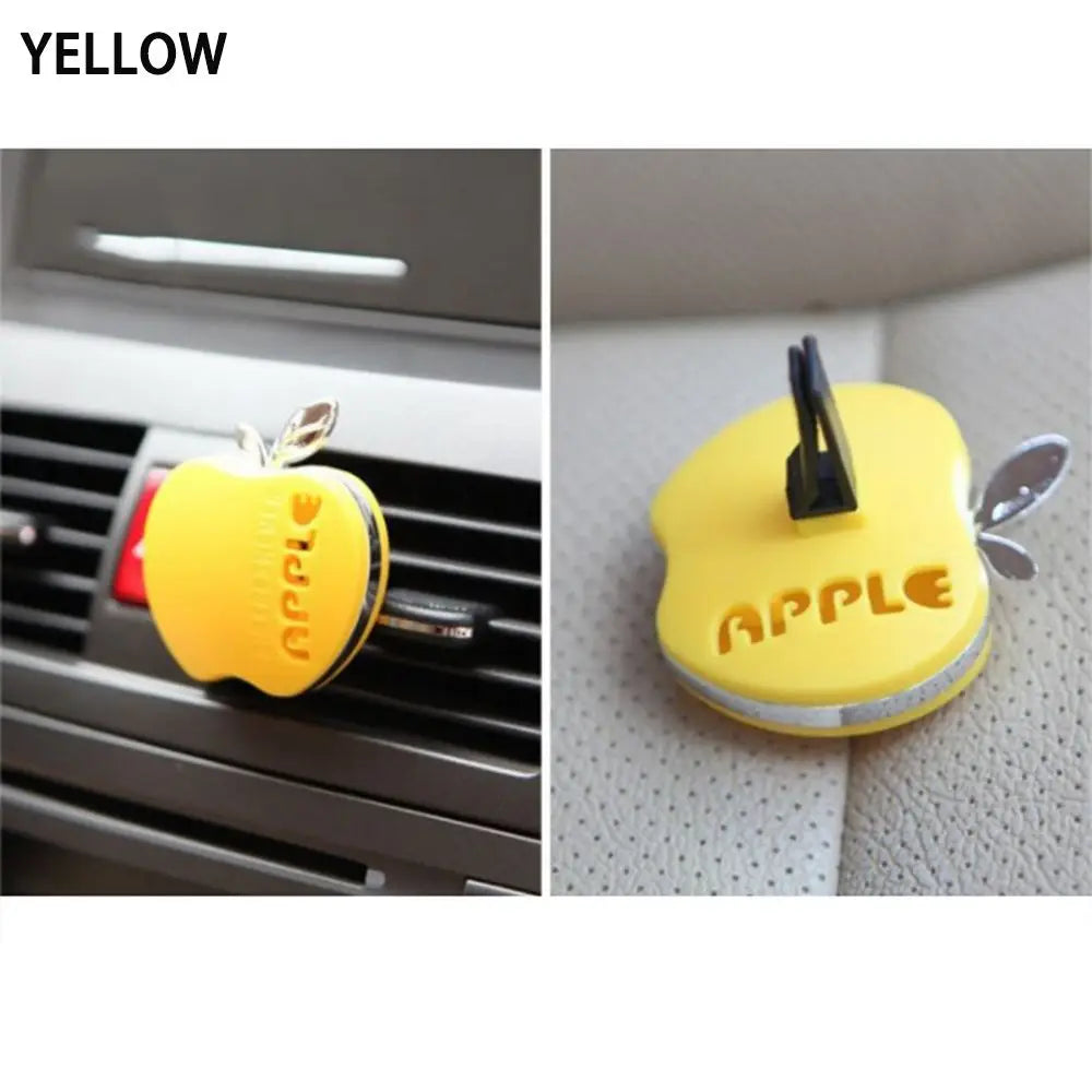 Cute Apple Car Perfume Vent Folder Air Freshener Supplements Solid Fragrance Essential Oil Outlet Decor Clips Auto Accessories