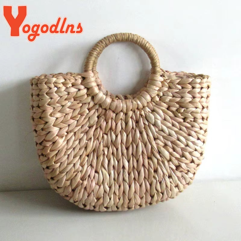 Straw Bags for Women New Summer Rattan Bag Handmade Woven Beach Bag Bohemia Bali Handbag Bolsos Mimbre