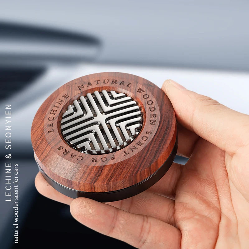Wood+Metal Car Air Freshener Luxury Simple Design Car Perfume Vintage Good Smell Car Ornament Fragrance