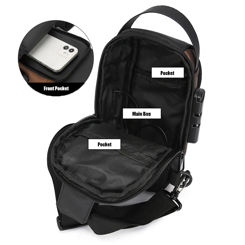 Small Version Men'S Waist Packs Crossbody Chest Bag Lightweight Men'S Small Pouch Anti-Theft Design Men'S Handbag Shoulder Bag