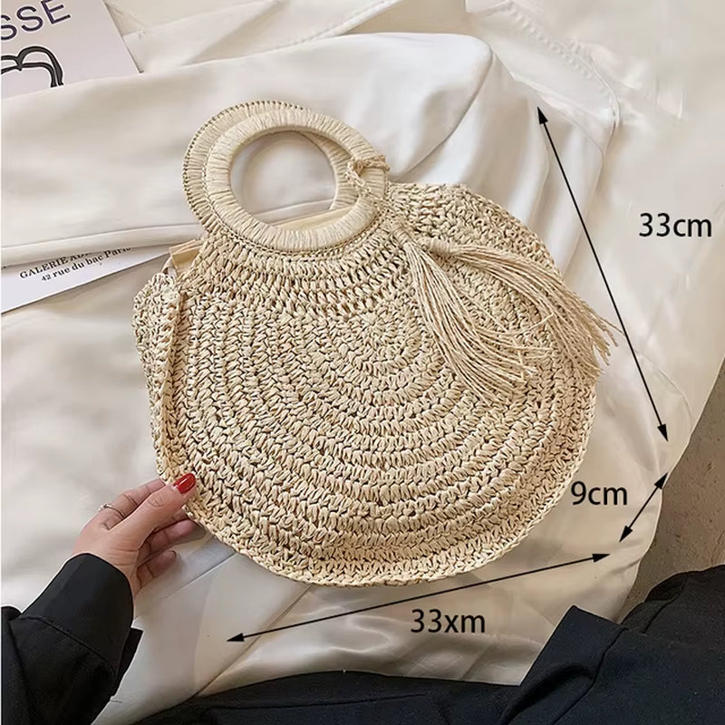 Straw Bags for Women New Summer Rattan Bag Handmade Woven Beach Bag Bohemia Bali Handbag Bolsos Mimbre