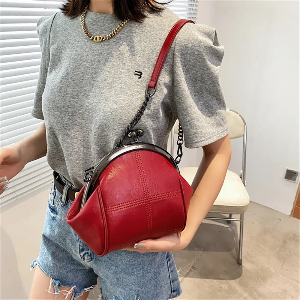 Fashion Chain Design Ladies Shoulder Bag High Quality PU Leather Women Messenger Bags Solid Color Designer Women'S Wallet Bolsos