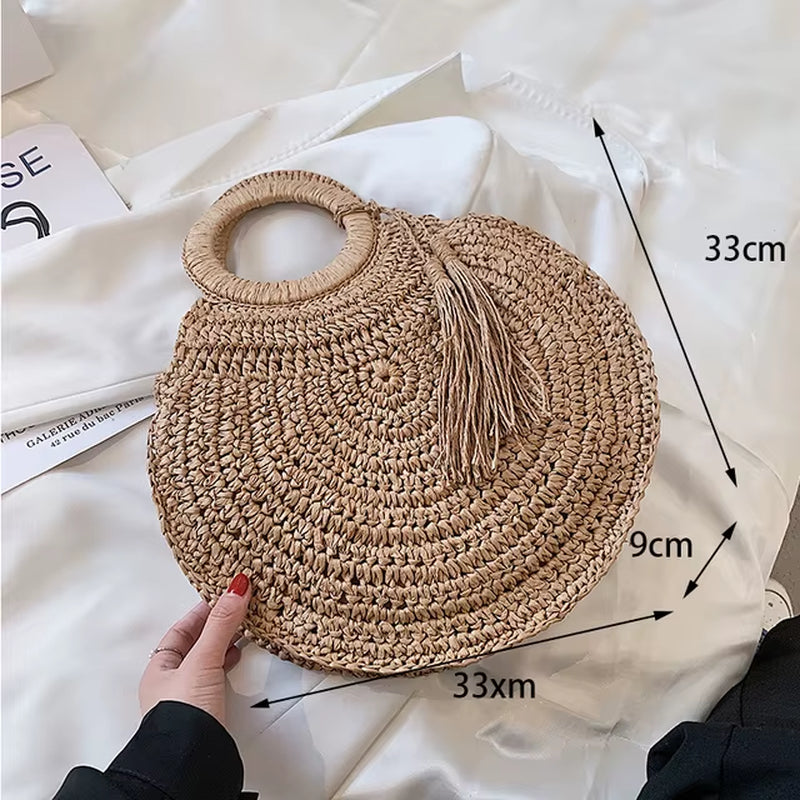 Straw Bags for Women New Summer Rattan Bag Handmade Woven Beach Bag Bohemia Bali Handbag Bolsos Mimbre
