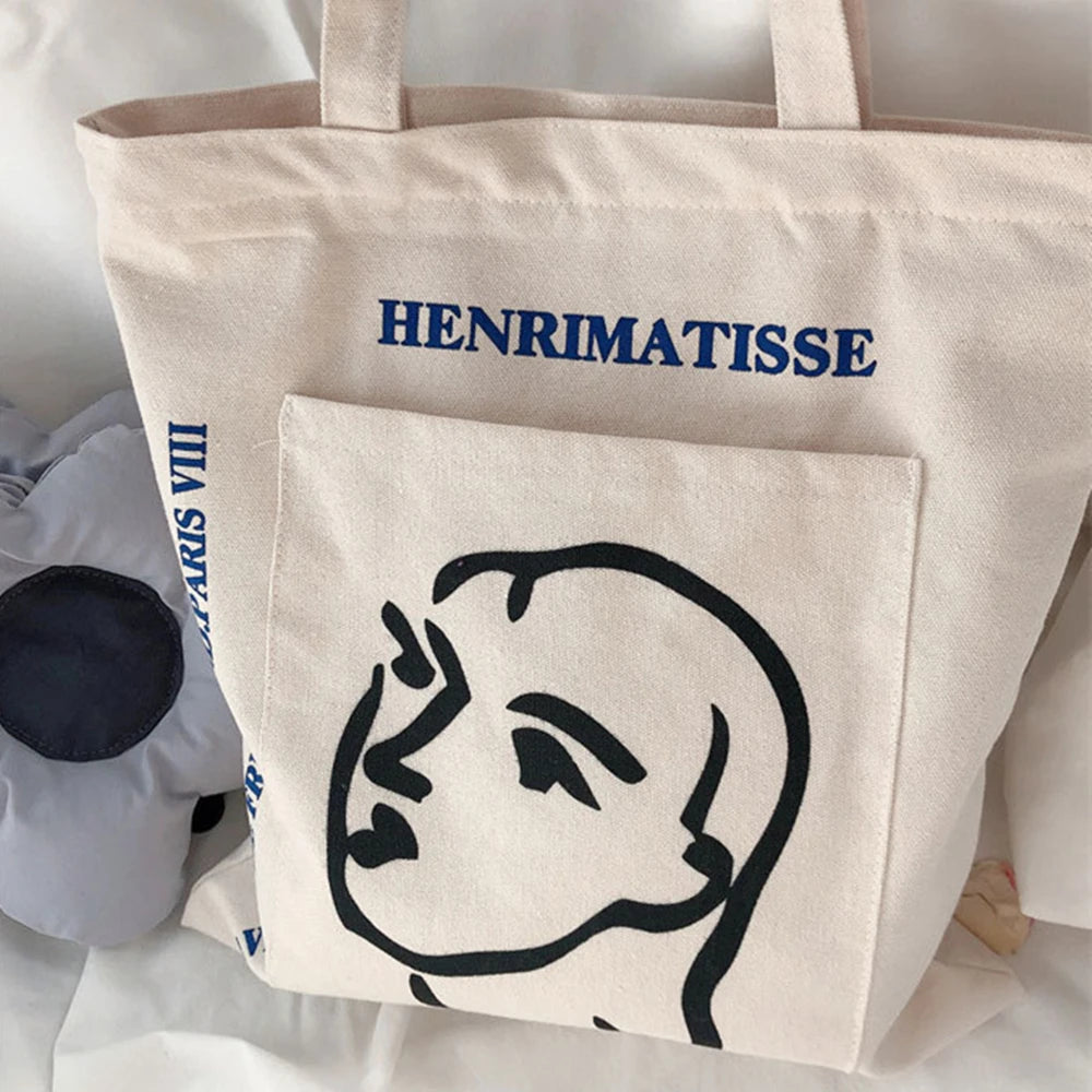 Women'S Canvas Shoulder Bag Alice in Wonderland Shopping Bags Students Book Bag Cotton Cloth Handbags Tote Bags for Girls Bolsos