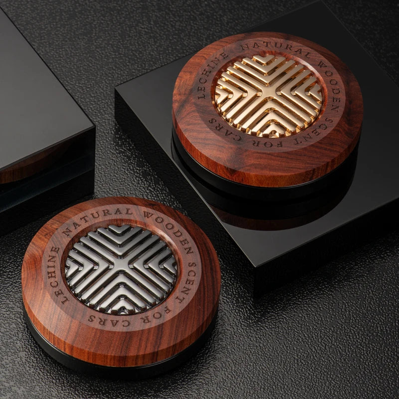 Wood+Metal Car Air Freshener Luxury Simple Design Car Perfume Vintage Good Smell Car Ornament Fragrance