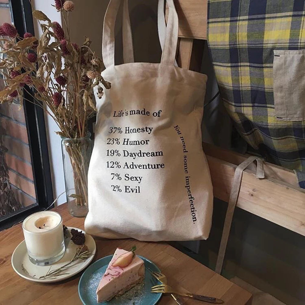 Women'S Canvas Shoulder Bag Alice in Wonderland Shopping Bags Students Book Bag Cotton Cloth Handbags Tote Bags for Girls Bolsos