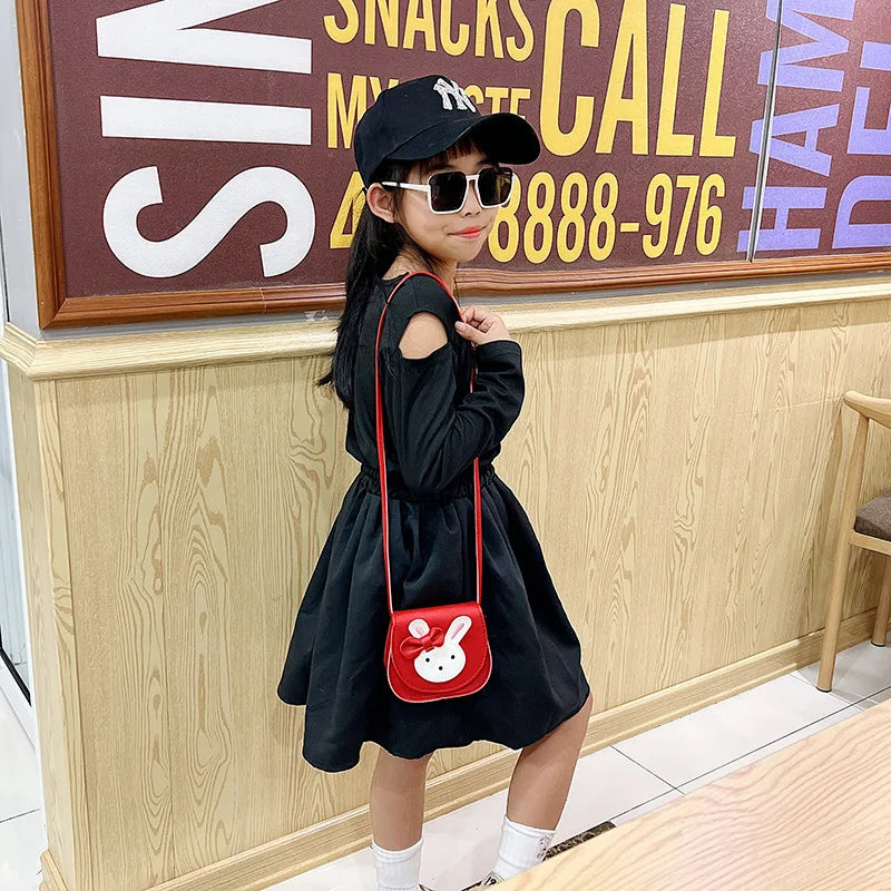 Cute Rabbit Baby Girls Shoulder Bag Lovely Children'S Small Crossbody Bags Sweet Princess Coin Purse Gifts Kids PU Handbags