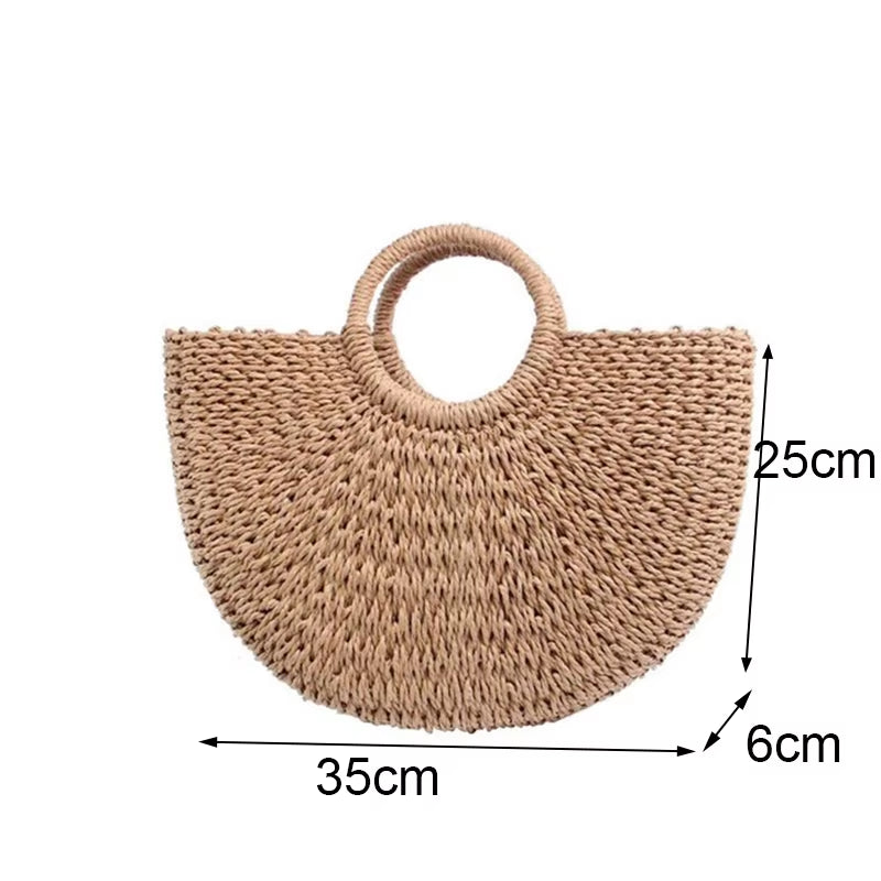 Straw Bags for Women New Summer Rattan Bag Handmade Woven Beach Bag Bohemia Bali Handbag Bolsos Mimbre
