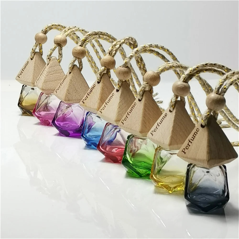 1Pcs 8Ml Car Air Freshener Scent Perfume Bottle Ornament Essential Oil Diffuser Fragrance Hanging Empty Bottle Interior Accessor