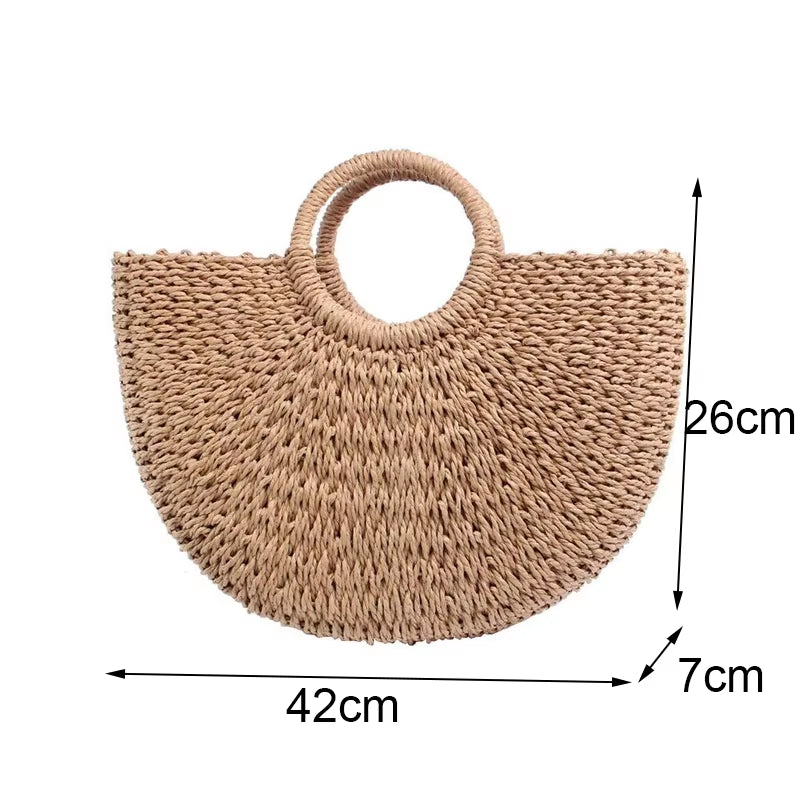Straw Bags for Women New Summer Rattan Bag Handmade Woven Beach Bag Bohemia Bali Handbag Bolsos Mimbre