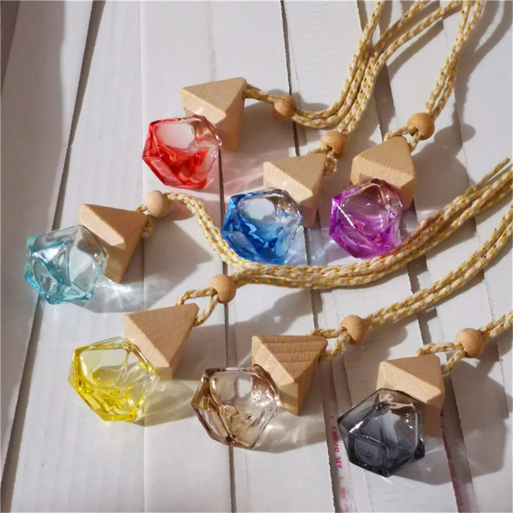 1Pcs 8Ml Car Air Freshener Scent Perfume Bottle Ornament Essential Oil Diffuser Fragrance Hanging Empty Bottle Interior Accessor