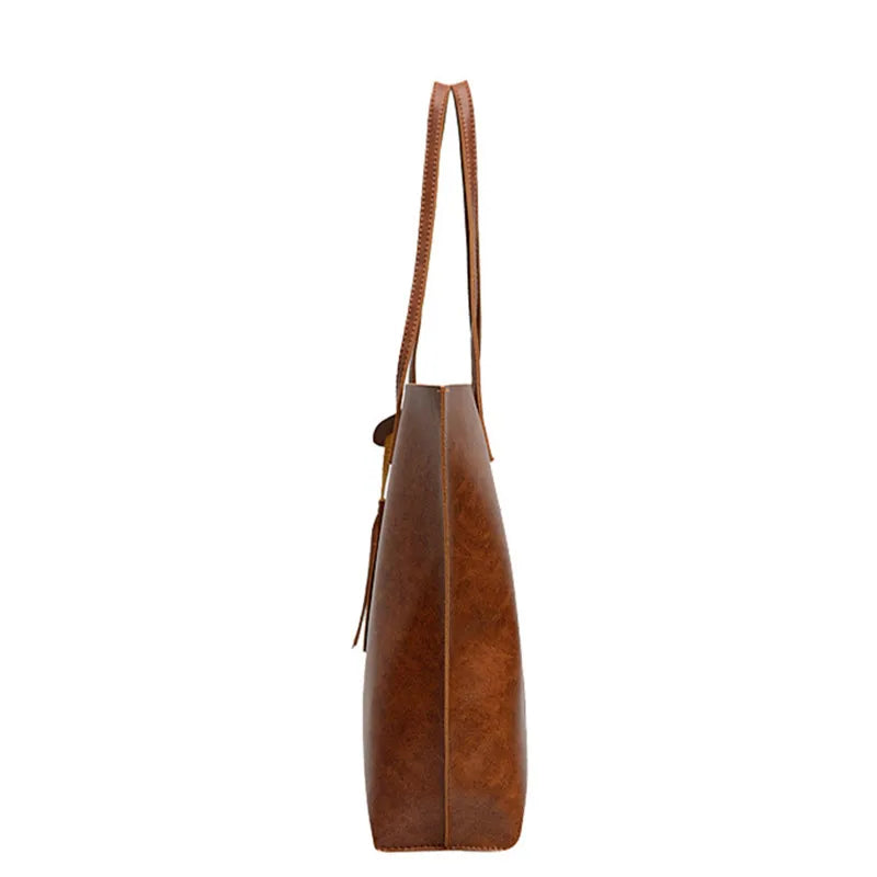 High Quality Women Messenger Bags Leather Casual Tassel Handbags Female Designer Bag Vintage Big Size Tote Shoulder Bag Bolsos