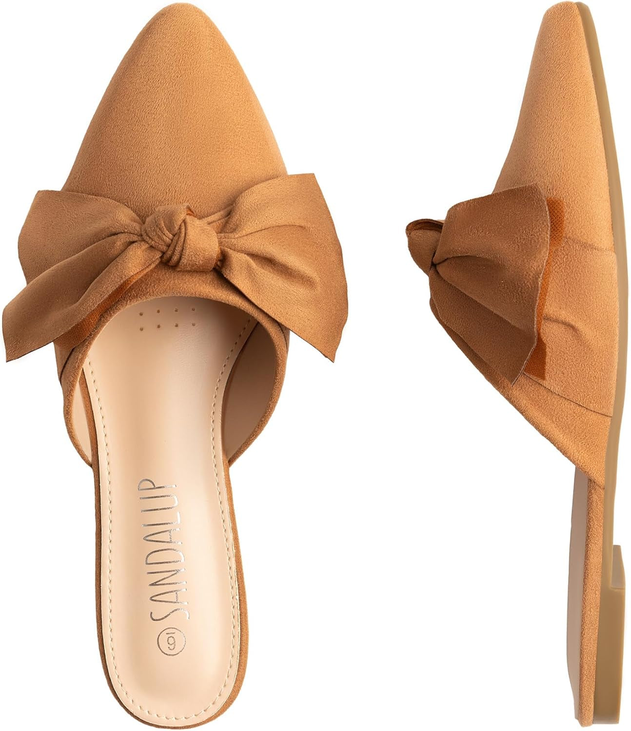 Mules for Woman, Women'S Mules, Closed Pointed Toe Backless Loafer Shoes, Cute Bow Women'S Mules, Slip on Mules Flats Shoes for Work Business Casual Shoes