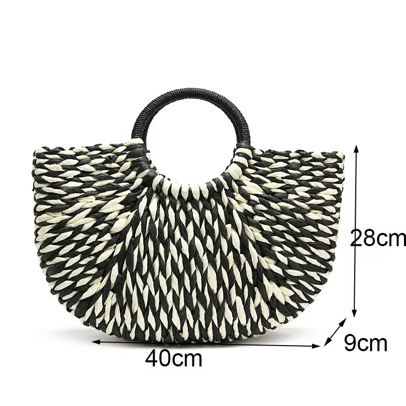 Straw Bags for Women New Summer Rattan Bag Handmade Woven Beach Bag Bohemia Bali Handbag Bolsos Mimbre