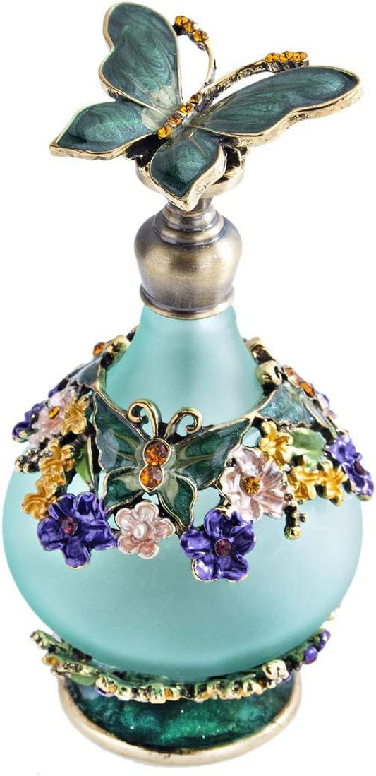 H&D Retro Mini Green Butterfly Perfume Bottle 24Ml