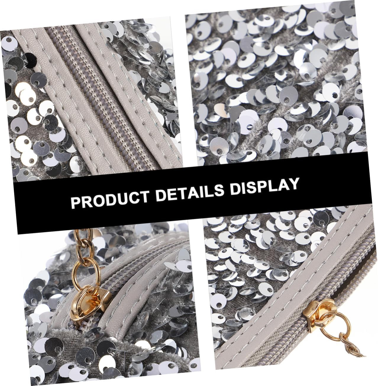 2 Pcs Bling Cosmetic Bag Zipper Sequin Makeup Bag for Travel Large Cosmetic Storage Bag for Women