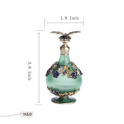 H&D Retro Mini Green Butterfly Perfume Bottle 24Ml