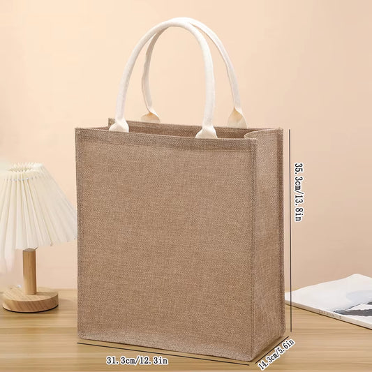 Linen Bag Hand-Painted Cotton Sacks Jute Portable Imitation Sacks Linen Bags Shopping Bags Laminated Bags