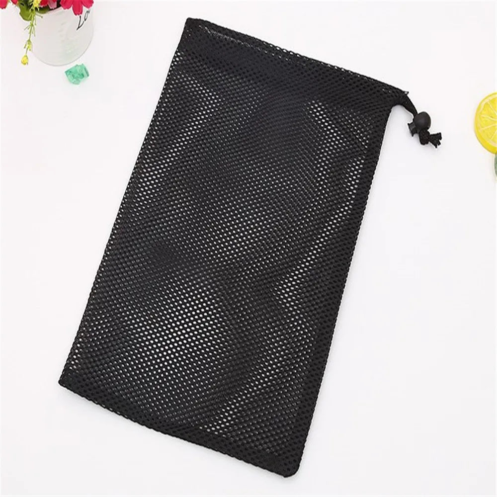 1Pcs Golf Bag Black Storage Bag Shopping Bag Net Bag Black Durable Nylon Mesh Drawstring Bag for Travel, Home Storage Bag