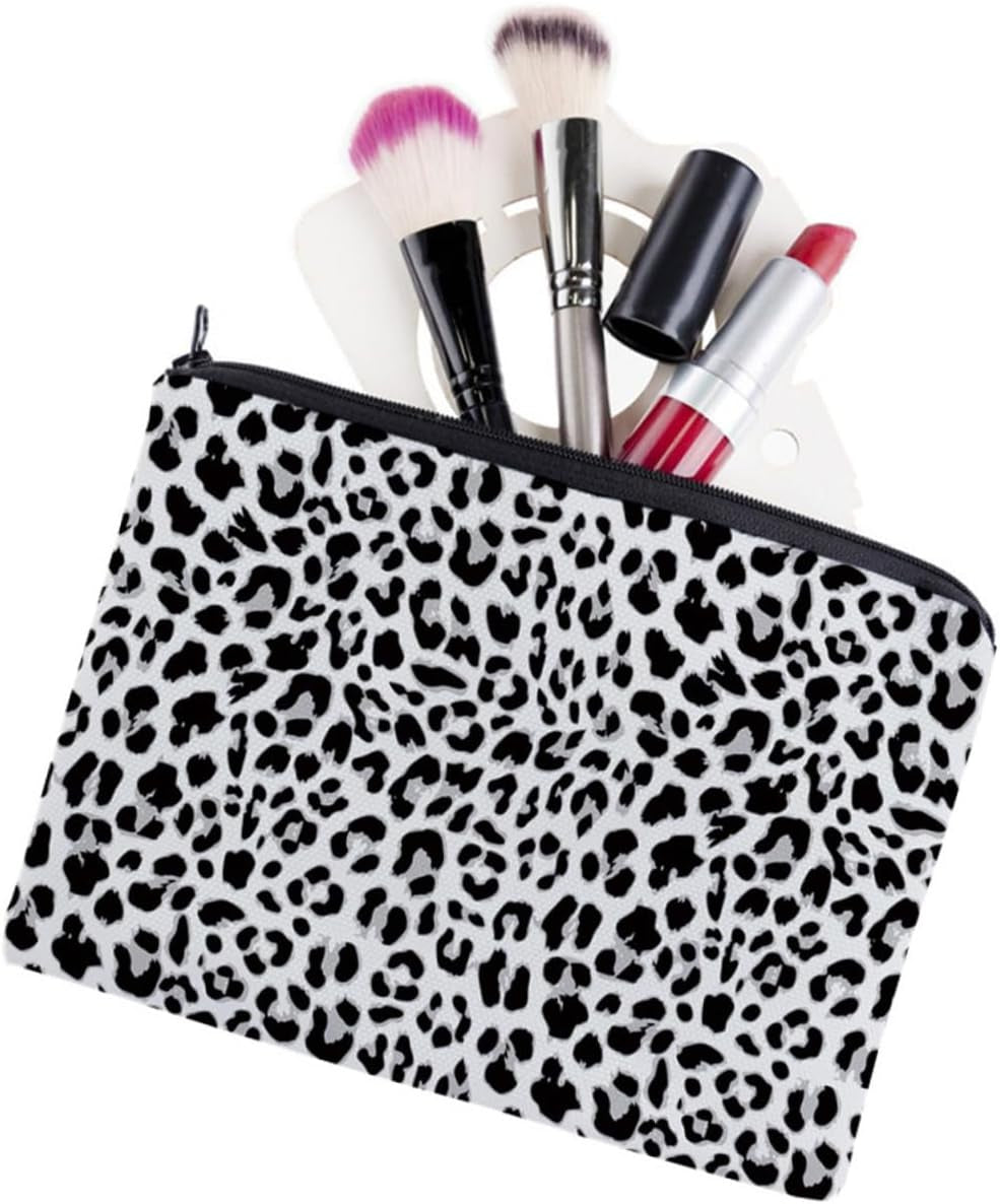 1Pc Leopard Print Cosmetic Bag for Women Portable Storage Pouch for Travel Toiletries and Accessories Durable Multi-Function for Girls for Business Gym and Camping