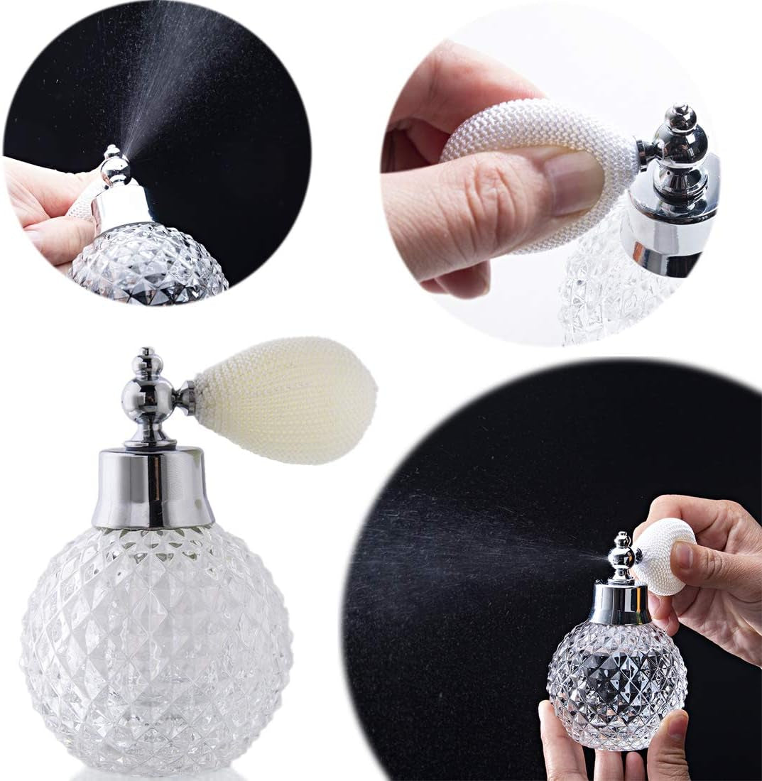 Empty Crystal Vintage Perfume Replacement Spray Bottle Atomizer Luxury Series (Clear)