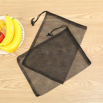 1Pcs Golf Bag Black Storage Bag Shopping Bag Net Bag Black Durable Nylon Mesh Drawstring Bag for Travel, Home Storage Bag