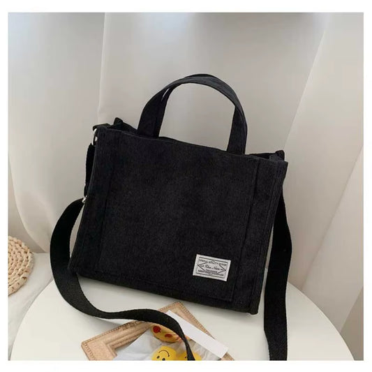 Corduroy Crossbody Tote Bag, Women'S Square Crossbody Bag, Casual Tote Bag, Shoulder Bag, Travel Organiser Bag
