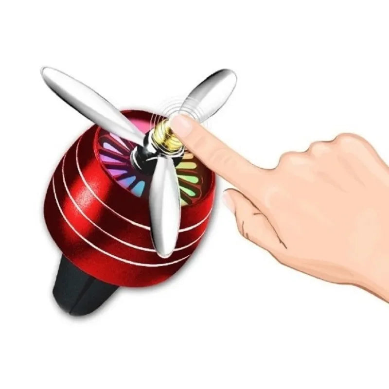 Car Air Freshener Rotary LED Perfume Distributor Perfume Propeller Exhaust Port Car Diffuser Car Perfume Clip Exhaust Port