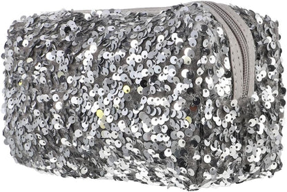2 Pcs Bling Cosmetic Bag Zipper Sequin Makeup Bag for Travel Large Cosmetic Storage Bag for Women