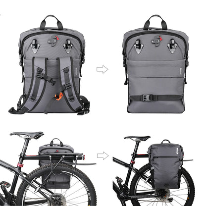 24L Cyclimg Bag Multifunctional Bike Pannier Bag Waterproof Bicycle Rear Seat Bag Backpack Motor Bag Luggage Bag