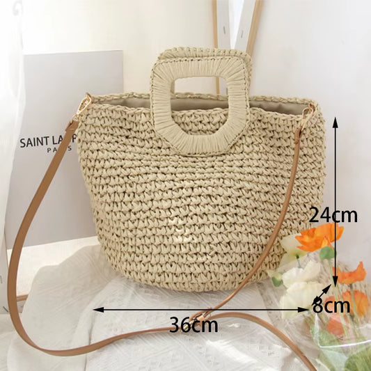 Straw Bags for Women New Summer Rattan Bag Handmade Woven Beach Bag Bohemia Bali Handbag Bolsos Mimbre