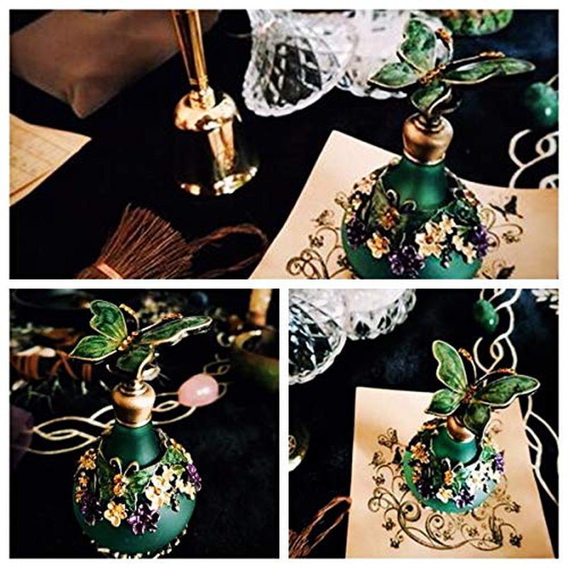 H&D Retro Mini Green Butterfly Perfume Bottle 24Ml