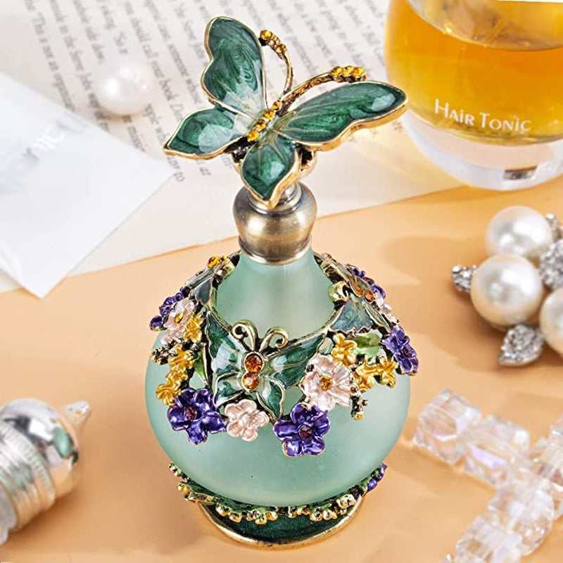 H&D Retro Mini Green Butterfly Perfume Bottle 24Ml