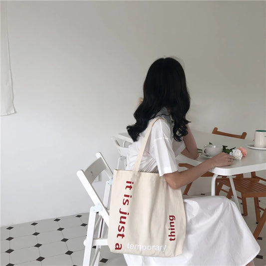 Women'S Canvas Shoulder Bag Alice in Wonderland Shopping Bags Students Book Bag Cotton Cloth Handbags Tote Bags for Girls Bolsos