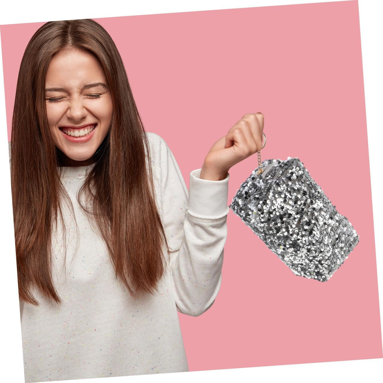 2 Pcs Bling Cosmetic Bag Zipper Sequin Makeup Bag for Travel Large Cosmetic Storage Bag for Women