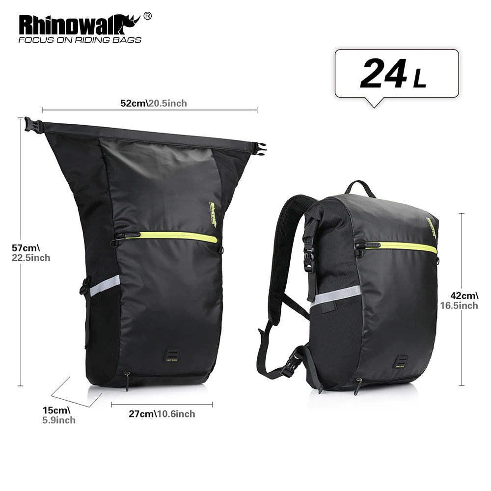 24L Cyclimg Bag Multifunctional Bike Pannier Bag Waterproof Bicycle Rear Seat Bag Backpack Motor Bag Luggage Bag