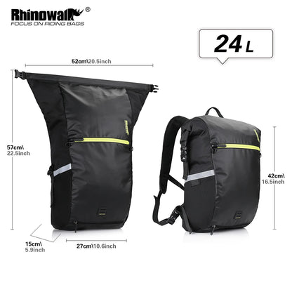 24L Cyclimg Bag Multifunctional Bike Pannier Bag Waterproof Bicycle Rear Seat Bag Backpack Motor Bag Luggage Bag