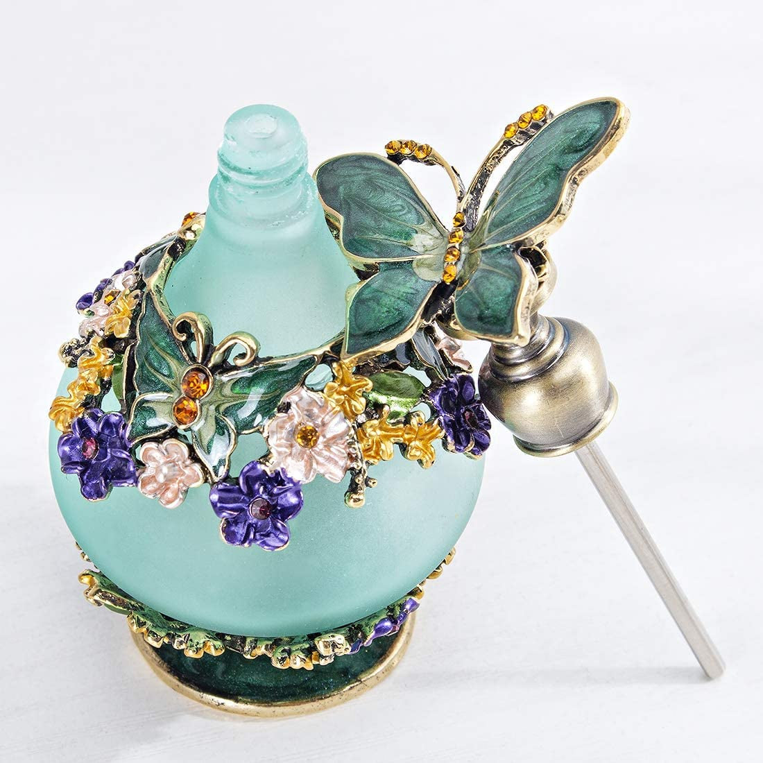 H&D Retro Mini Green Butterfly Perfume Bottle 24Ml